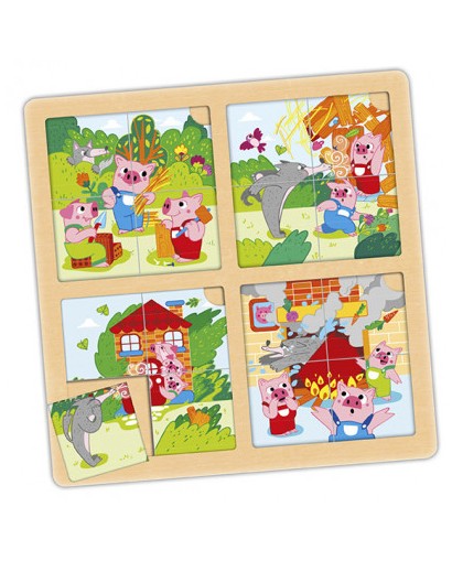 Lot puzzle-séquences : les 3 petits cochons et cendrillon (2 unités)
