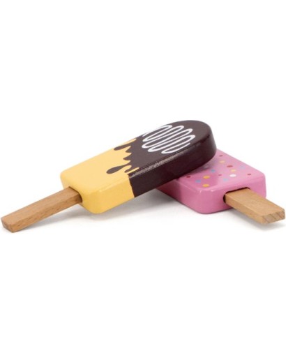 Wooden ice cream set with stand 6 pcs