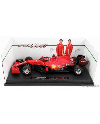 BURAGO - FERRARI - F1 SF21 TEAM SCUDERIA FERRARI MISSION WINNOW N 16 SEASON 2021 CHARLES LECLERC 1/18