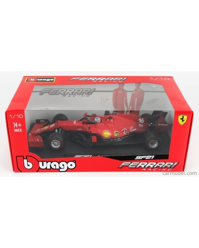 BURAGO - FERRARI - F1 SF21 TEAM SCUDERIA FERRARI MISSION WINNOW N 16 SEASON 2021 CHARLES LECLERC 1/18