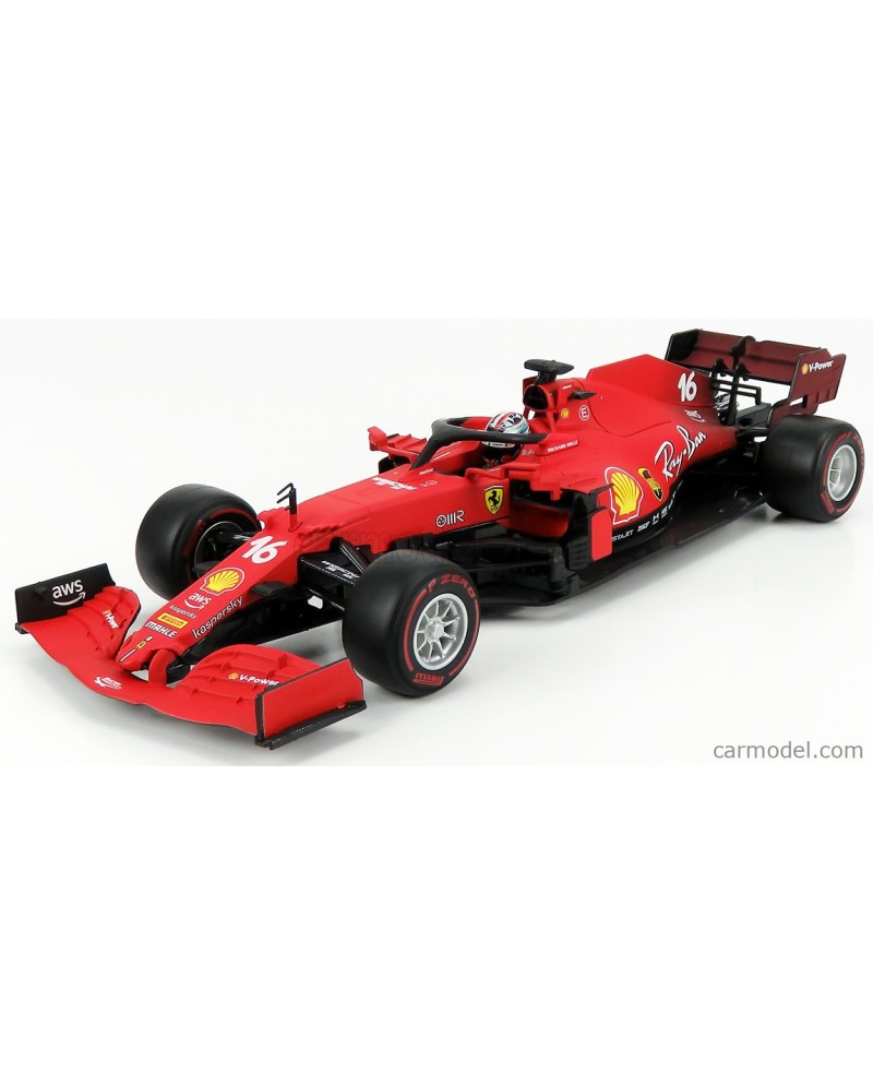 BURAGO - FERRARI - F1 SF21 TEAM SCUDERIA FERRARI MISSION WINNOW N 16 SEASON 2021 CHARLES LECLERC 1/18