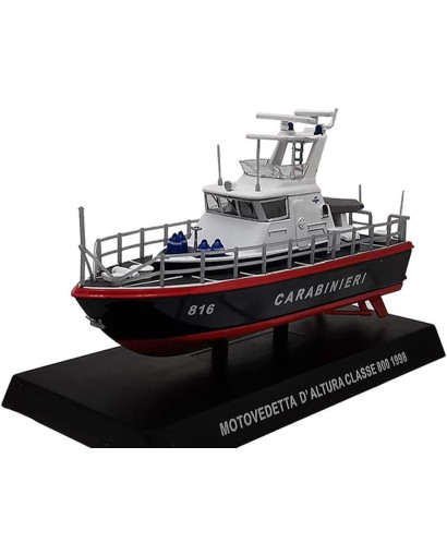 EDICOLA - 1/128 - MOTOVEDETTA - D'ALTURA CLASSE 800 BOAT CARABINIERI 1998 - WHITE BLUE RED 1/43