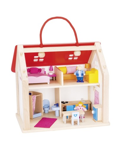 Valise maison de poupées avec accessoires